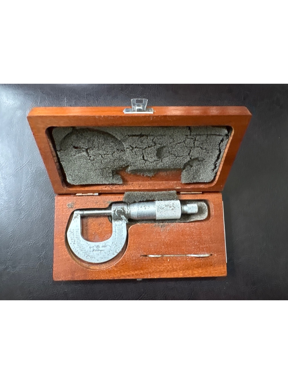 Vintage Mitutoyo 0-1” Outside Micrometer .0001” Wooden Case Machinist Tool